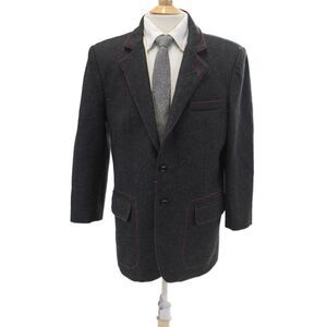 Biarelli Mens Wool Two Button Long Sleeve Lined Coat Dark Gray Size L